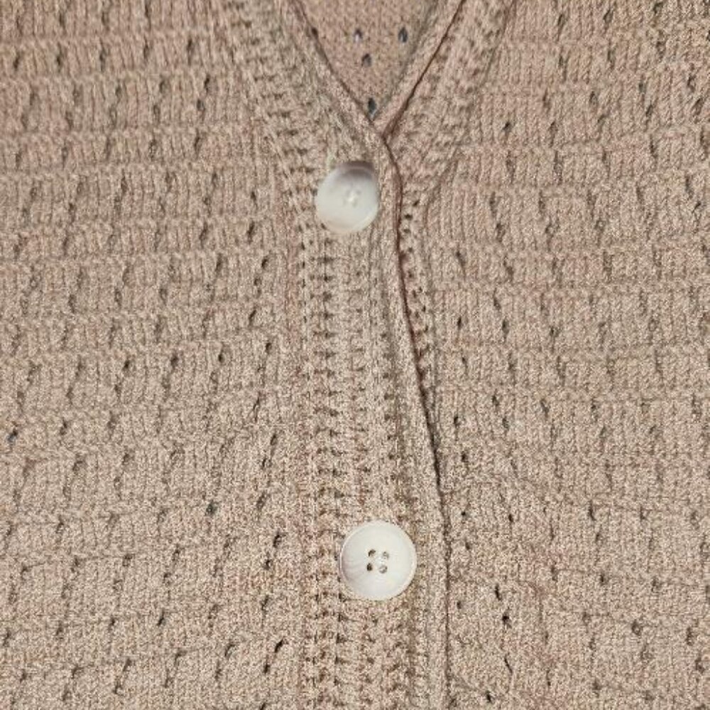 LOFT Tan Cardigan Sweater with textured Knit XS - Picture 3 of 4